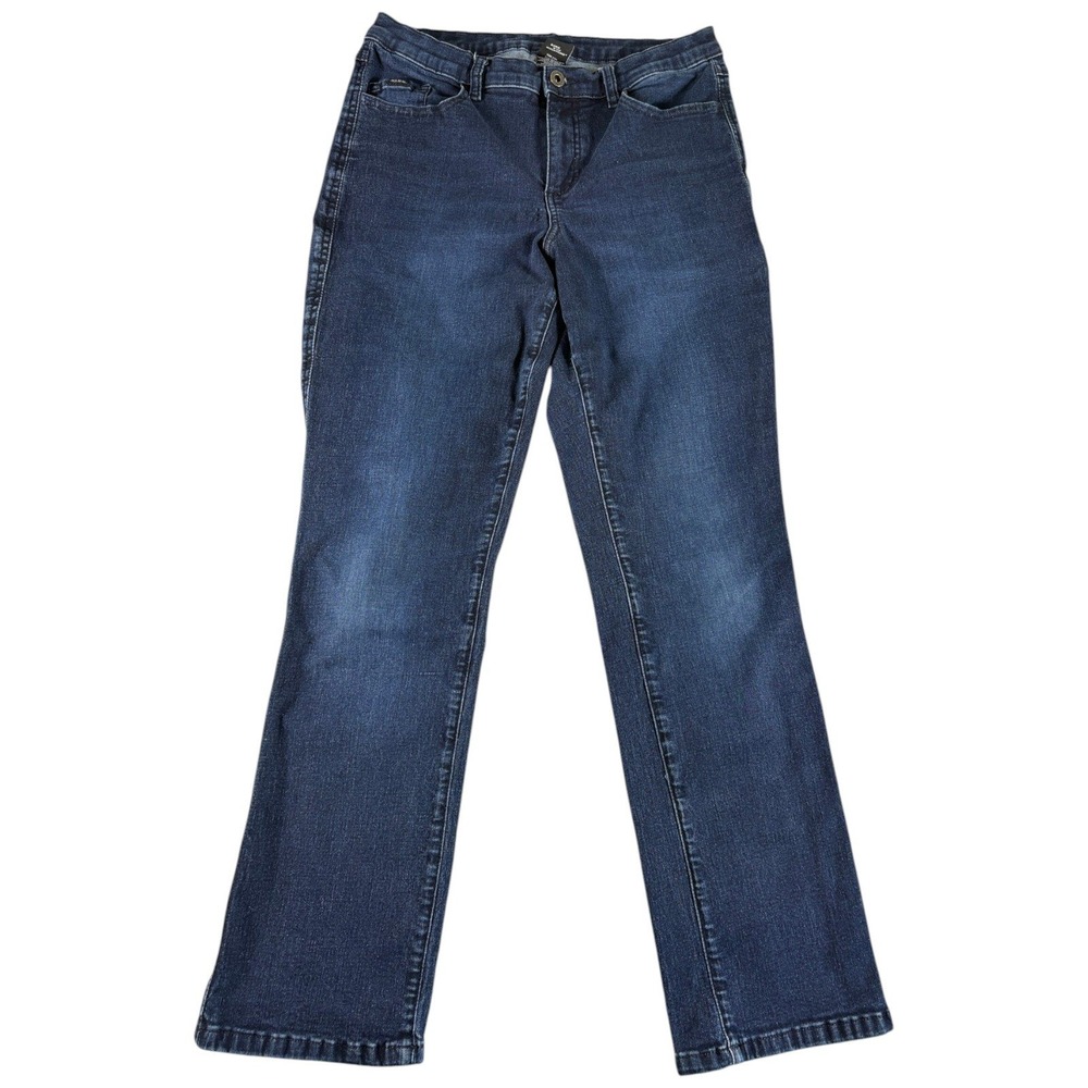 Kuhl Workwear Jeans Womens 12S Blue Denim Premium Dark Wash Faded Straight Leg